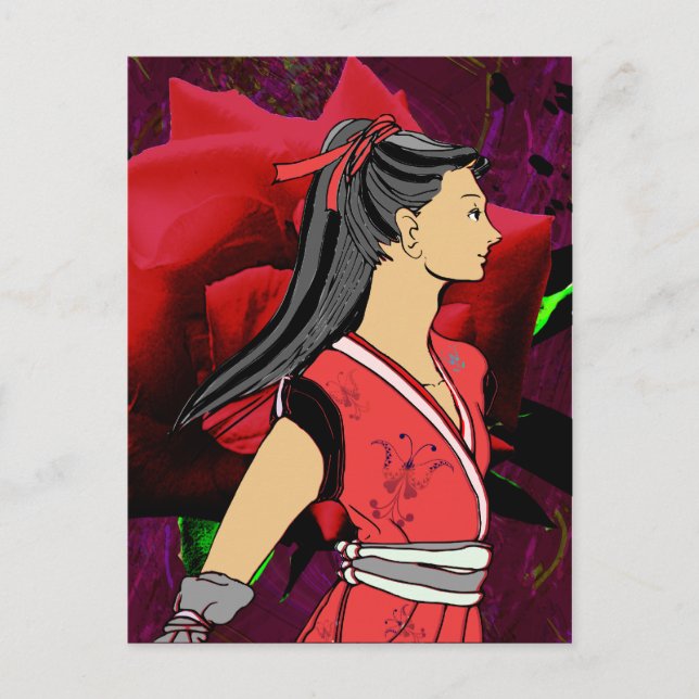 Postal MANGA NINJA chica (Anverso)
