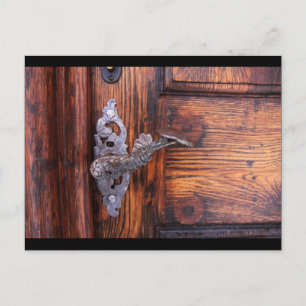 Postal Mango de puerta de época, inmueble de madera envej