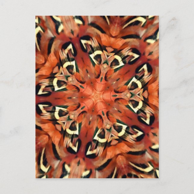 Postal Mango Pheasant Feather Kaleidoscope Mandala (Anverso)