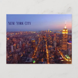 Postal Manhattan at dusk - Empire State Bulding to WTC