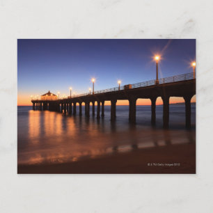 Postal Manhattan Beach Pier al atardecer, California