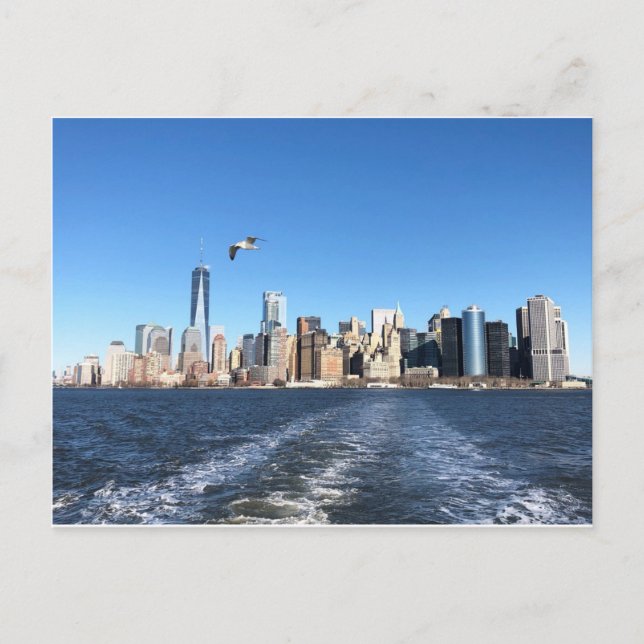 Postal Manhattan Skyline desde Ferry, Nueva York (Anverso)