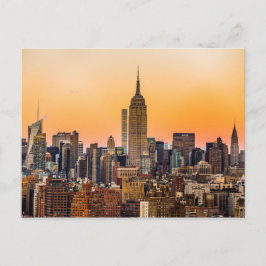 POSTAL MANHATTAN SKYLINE EN SUNSET, NUEVA YORK, EEUU