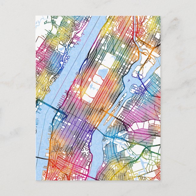 Postal Manhattan USA City Map (Anverso)