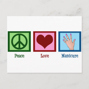 Postal Manicura de amor por la paz