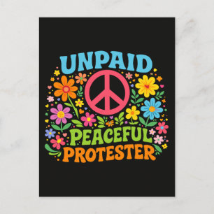 Postal Manifestante Pacifista No Remunerado Activismo Ret