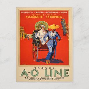 Postal Manila antigua Hong Kong Japón Australia Viajes