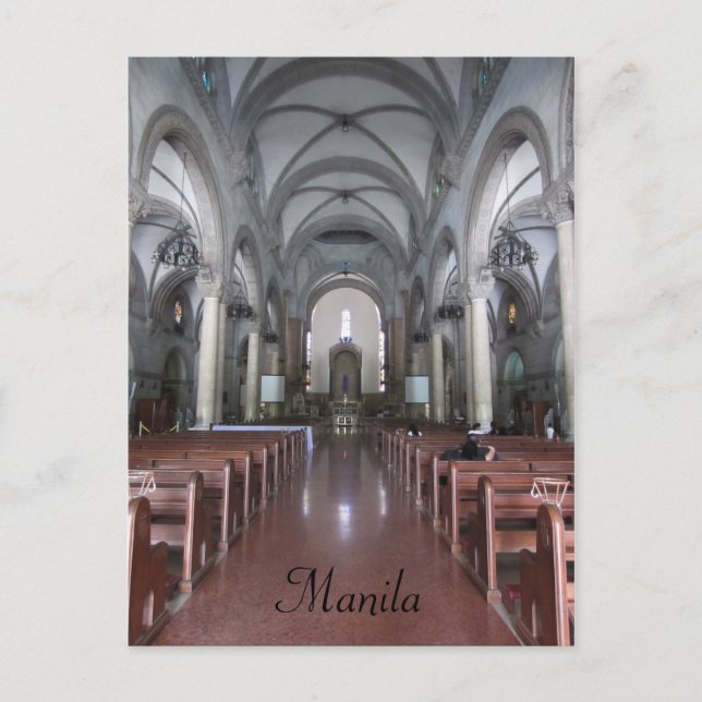 Postal manila catedral aisle (Anverso)