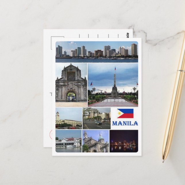 Postal Manila - Filipinas - Mosaico (Anverso/Reverso In Situ)