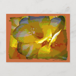 Postal Manipulación digital de la Freesia Amarilla
