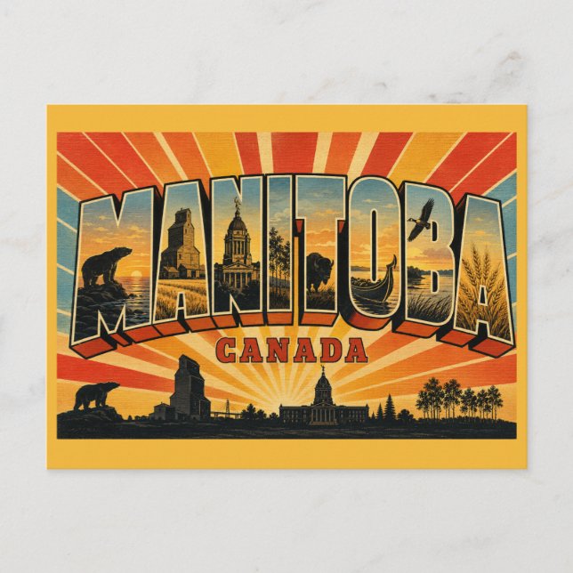 Postal Manitoba Canadá Vintage (Anverso)