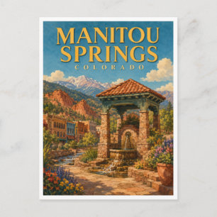 Postal Manitou Springs Colorado Manantiales Minerales Geo