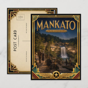 Postal Mankato Minnesota Arte Deco Vintage Edad Dorada