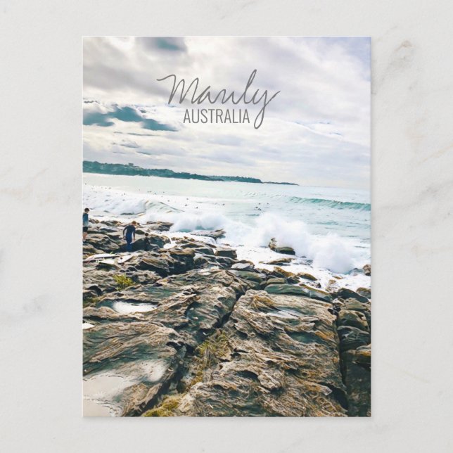 Postal Manly Beach ocean surf Australia (Anverso)