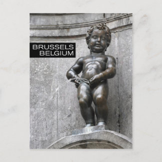 Postal Manneken Pis en Bruselas, Bélgica