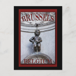 Postal Mannekin Pis en Bruselas