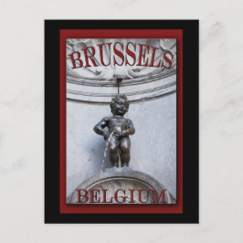 Postal Mannekin Pis en Bruselas