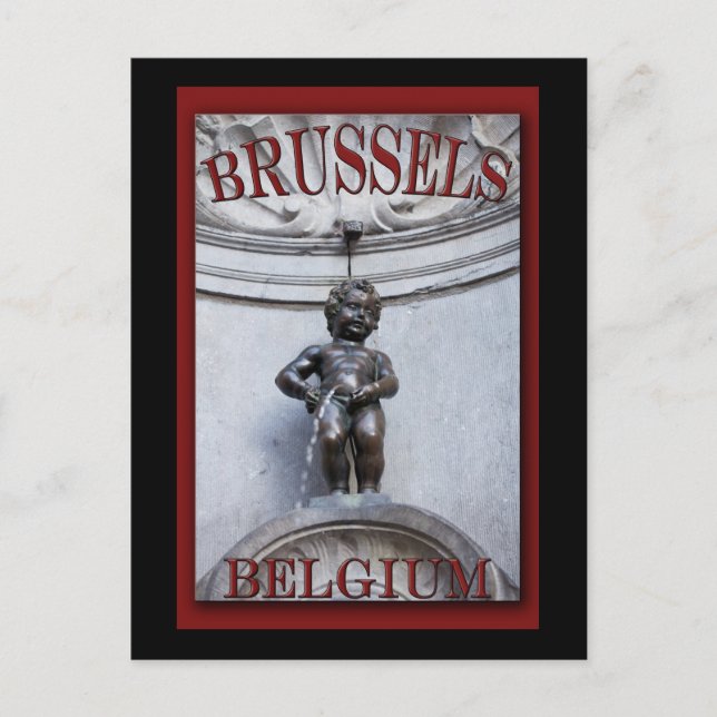 Postal Mannekin Pis en Bruselas (Anverso)