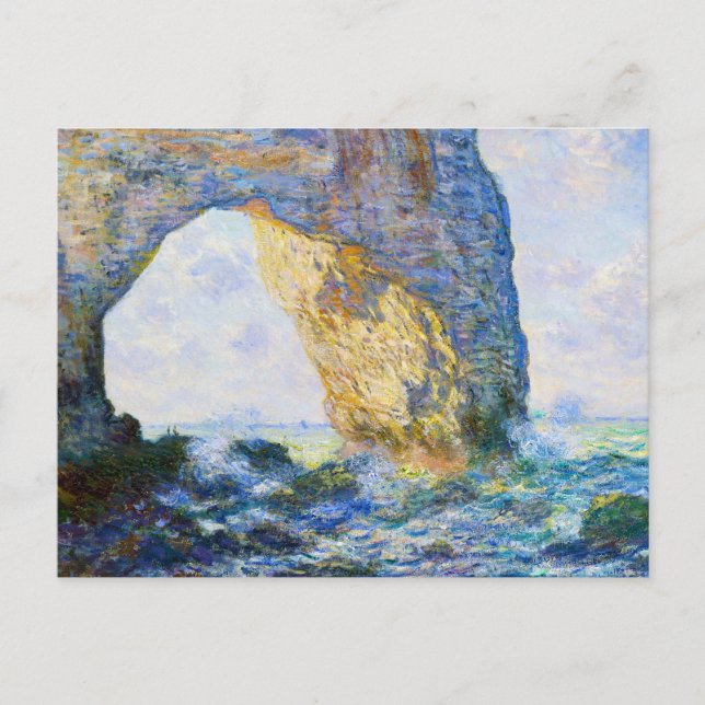 Postal Manneport, Rock Arch West of Etretat Monet (Anverso)
