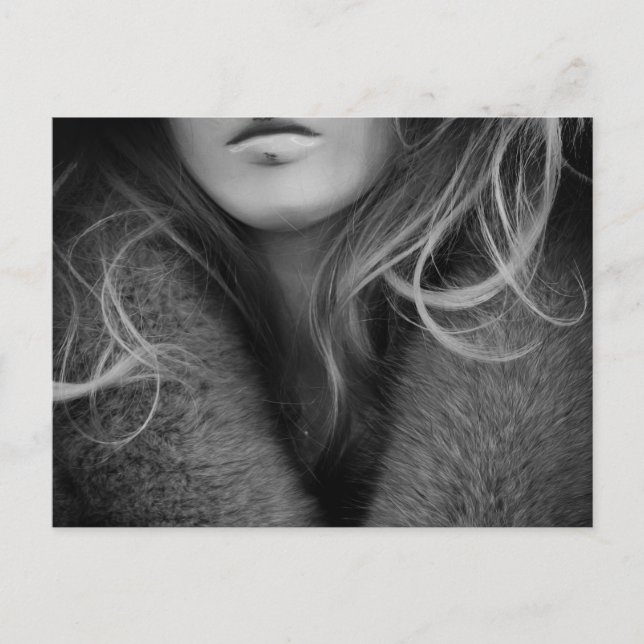 Postal Mannequina en blanco y negro (Anverso)