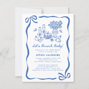 Postal Mano caprichoso dibujó Baby Shower Brunch