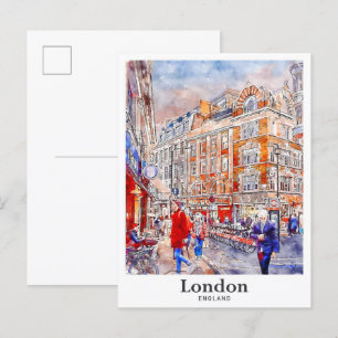 Postal Mano de agua de viaje de Londres Inglaterra