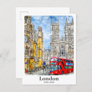 Postal Mano de agua de viaje de Londres Inglaterra Reino