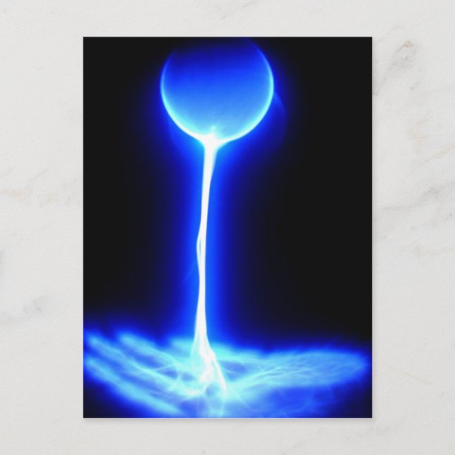 Postal Mano de curación con la fuente de energía azul bla (Anverso)