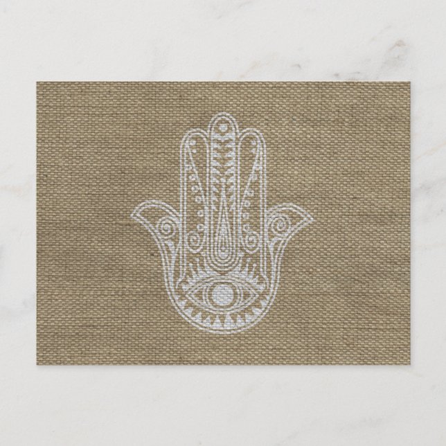 Postal Mano de HAMSA del amuleto del símbolo Fátima (Anverso)