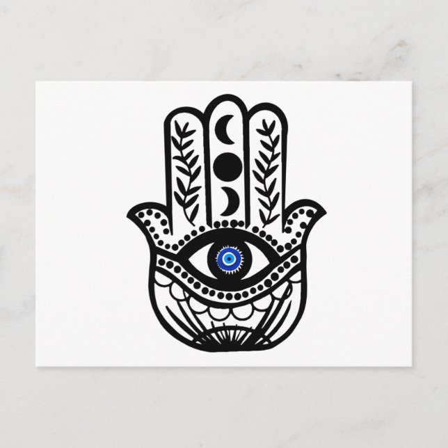Postal Mano de Hamsa Fatima Mal Ojo (Anverso)