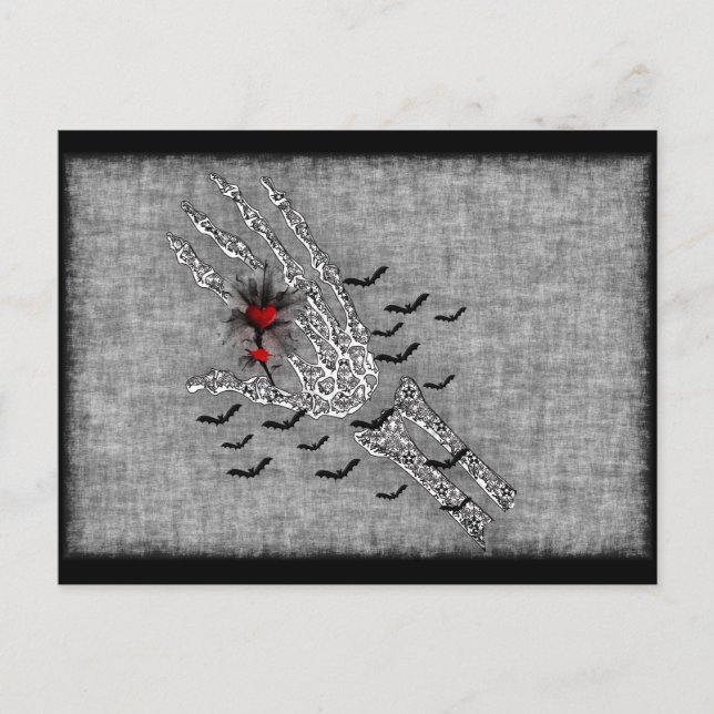 Postal Mano Esquelética Del Amor (Anverso)