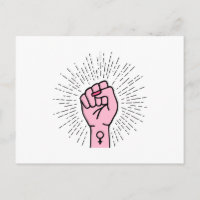 Mano feminista con símbolo femenino