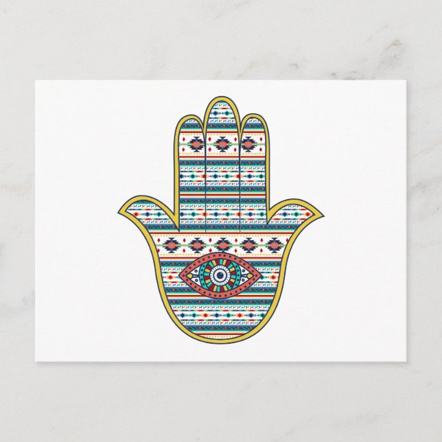 Postal Mano HAMSA de Fatima Symbol (Anverso)