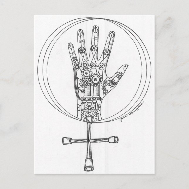 Postal Mano Mecánica (Anverso)