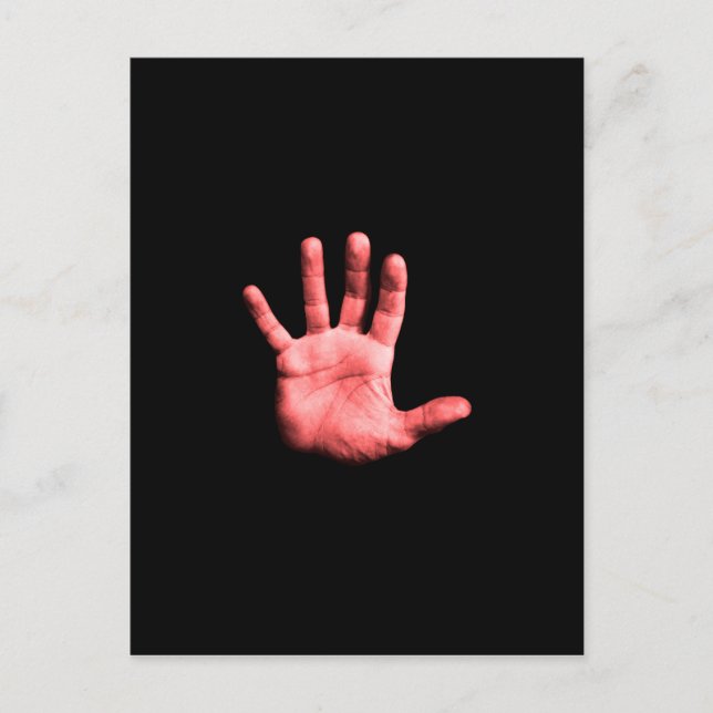 Postal Mano roja. (Anverso)