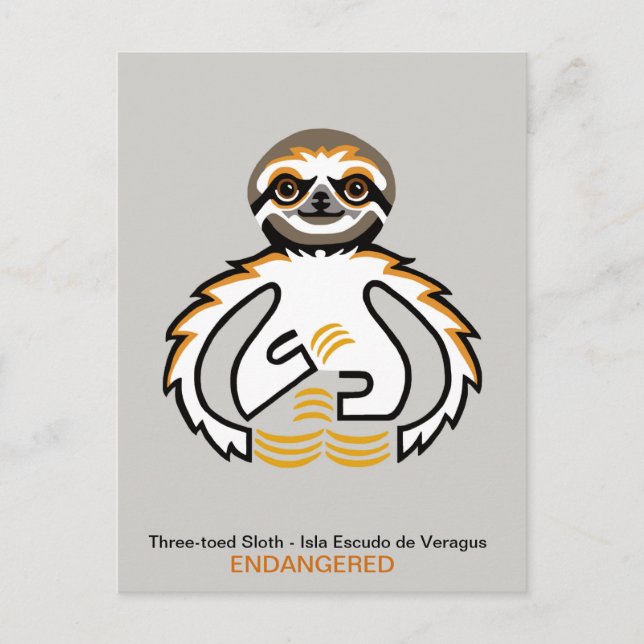 Postal Mano trazada - SLOTH - Conservación - Naturaleza - (Anverso)
