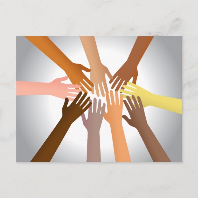 Postal Manos coloridas (Anverso)