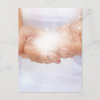 Postal manos de curación de energía blanca reiki sanador