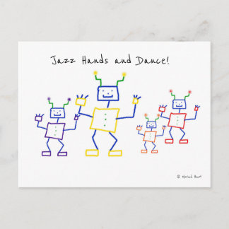 Postal Manos de jazz y robots de baile