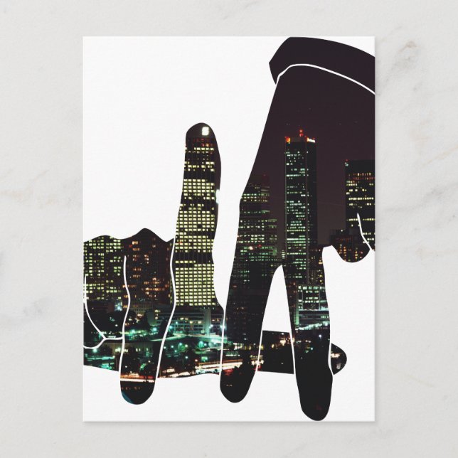 Postal Manos de perfil de la ciudad de Los Ángeles (Anverso)