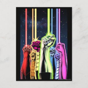 Postal Manos en el aire con anillos -Color