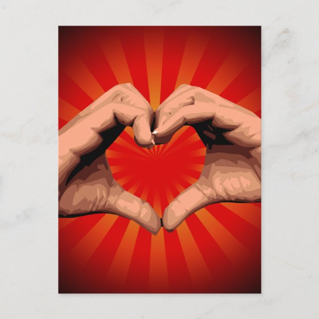 Postal Manos Forma Corazón (Anverso)