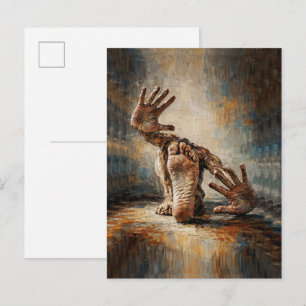 Postal Manos y Pies Rastreros Surrealistas Expresivos