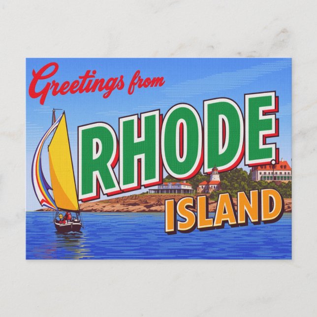 Postal Mansión de barco de vela de Rhode Island (Anverso)