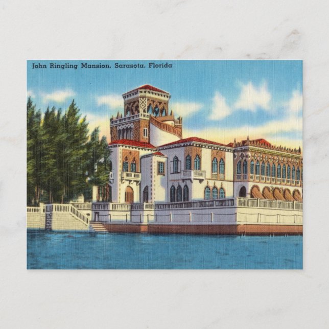 Postal Mansión de ringling, Sarasota, Florida (Anverso)