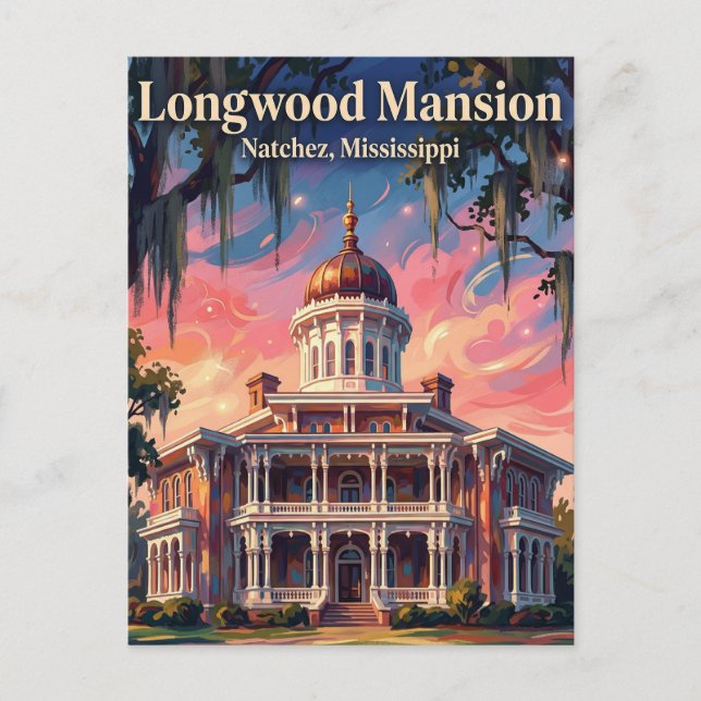 Postal Mansión Longwood Mississippi (Anverso)