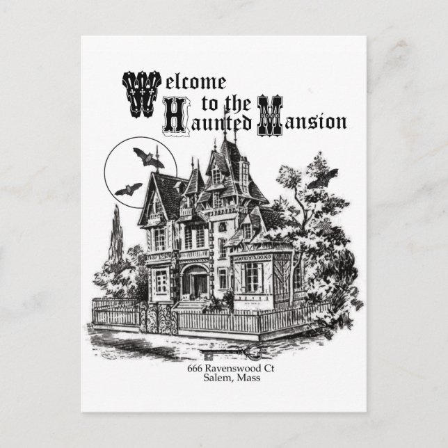 Postal mansión vintage moderna (Anverso)