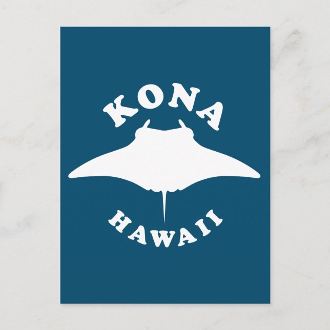 Postal Manta Ray buceando en Kona, Hawaii (Anverso)