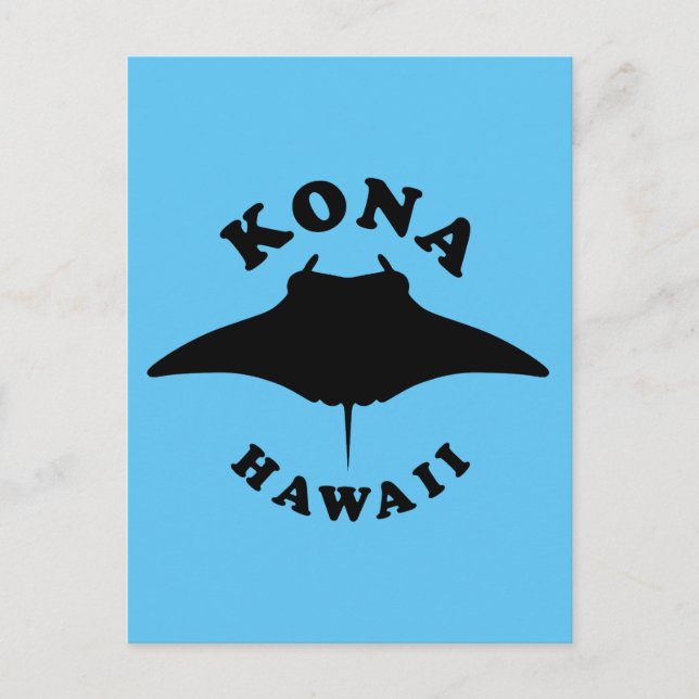 Postal Manta Ray buceando en Kona, Hawaii (Anverso)