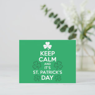 Postal Mantén la Calma Es el Día de San Patricio Irlandés